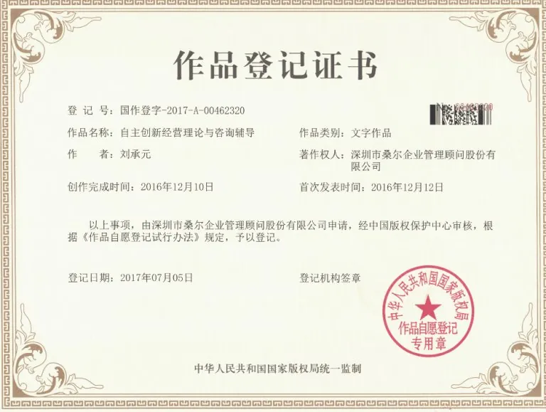 作品登记证书