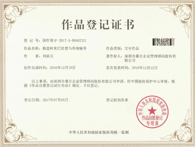 作品登记证书