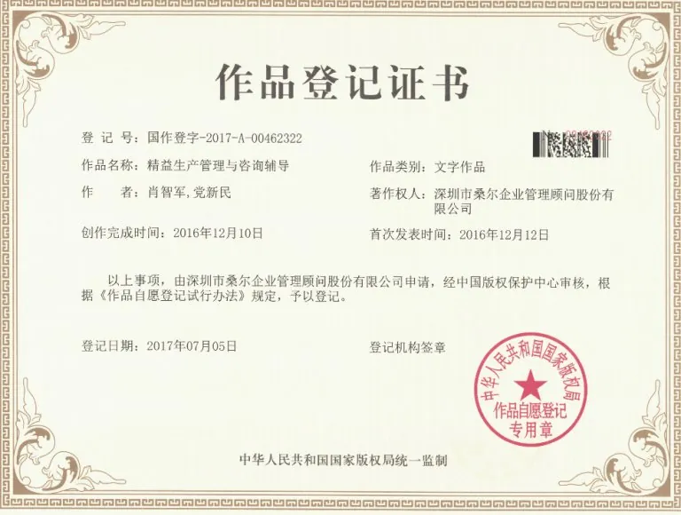 作品登记证书
